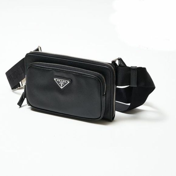 Prada Saffiano Leather Black Shoulder Bag - Picture 1 of 5